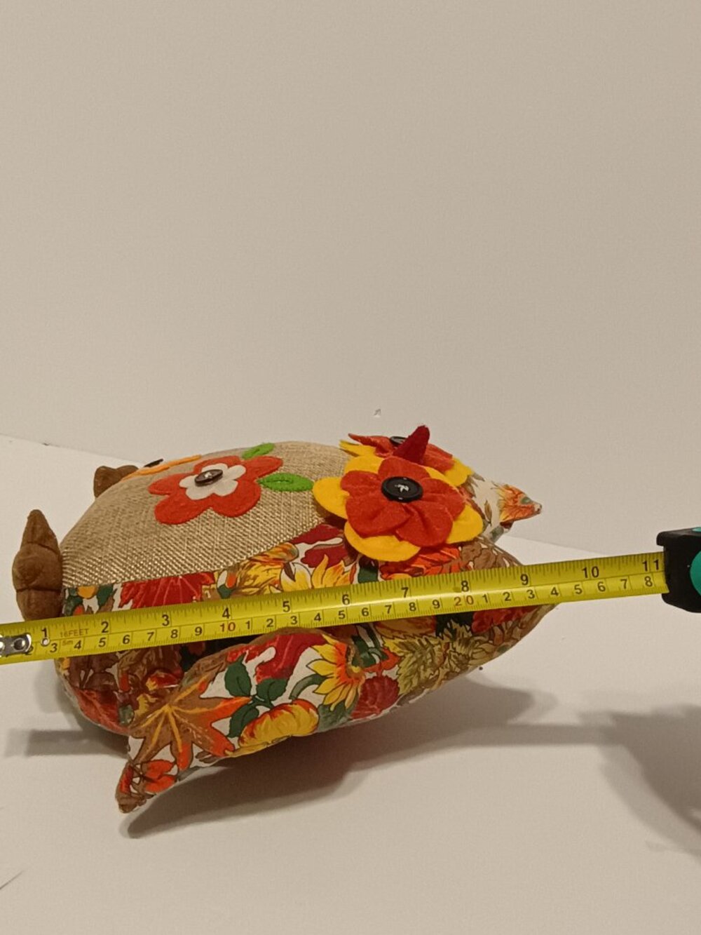 Fall Owl Weighted Autumn Floral Harvest Burlap Felt Farmhouse Decor - Picture 11 of 12